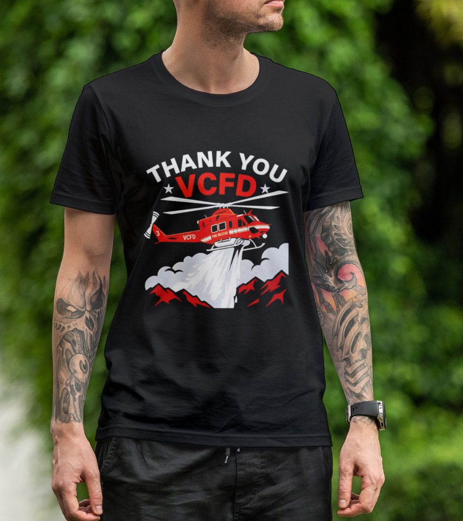 Thank You VCFD Fire Rescue Helicopter Ventura County Support T-Shirt