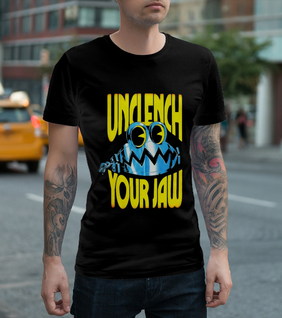 Unclench Your Jaw Blue Metal Trap Cartoon T-Shirt