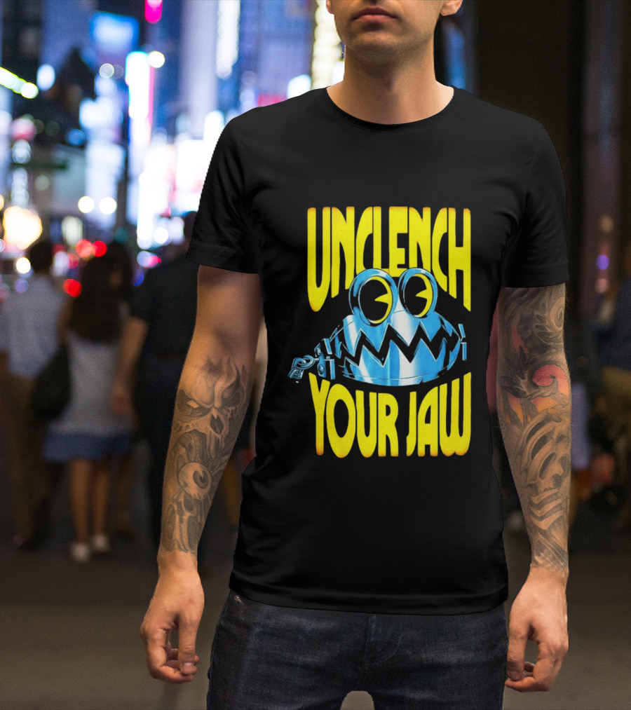 Unclench Your Jaw Blue Metal Trap Cartoon T-Shirt