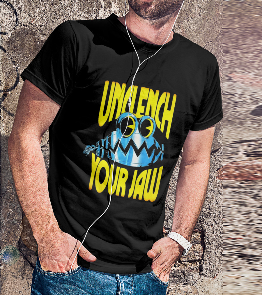Unclench Your Jaw Blue Metal Trap Cartoon T-Shirt