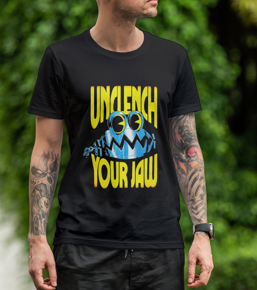 Unclench Your Jaw Blue Metal Trap Cartoon T-Shirt