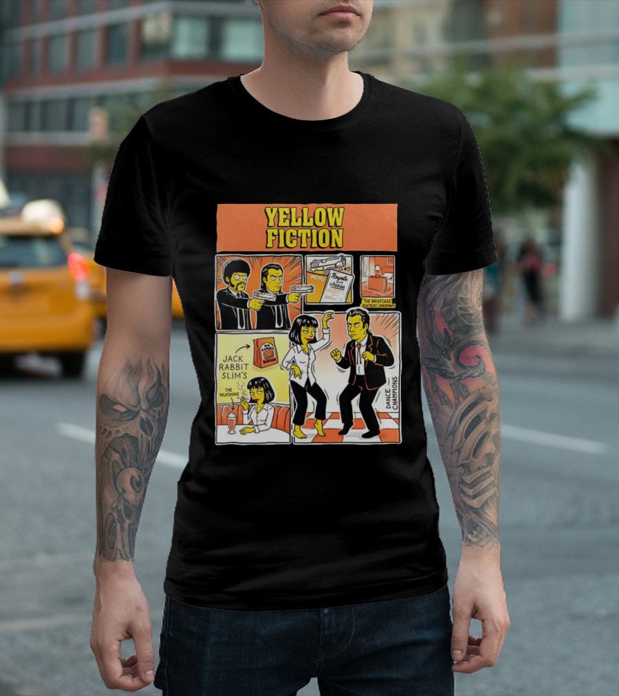 Yellow Fiction Royale Cheese Dance Champions Jack Rabbit Slim's T-Shirt