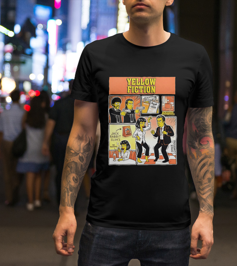 Yellow Fiction Royale Cheese Dance Champions Jack Rabbit Slim's T-Shirt