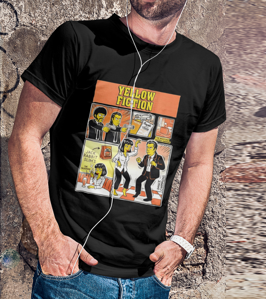 Yellow Fiction Royale Cheese Dance Champions Jack Rabbit Slim's T-Shirt