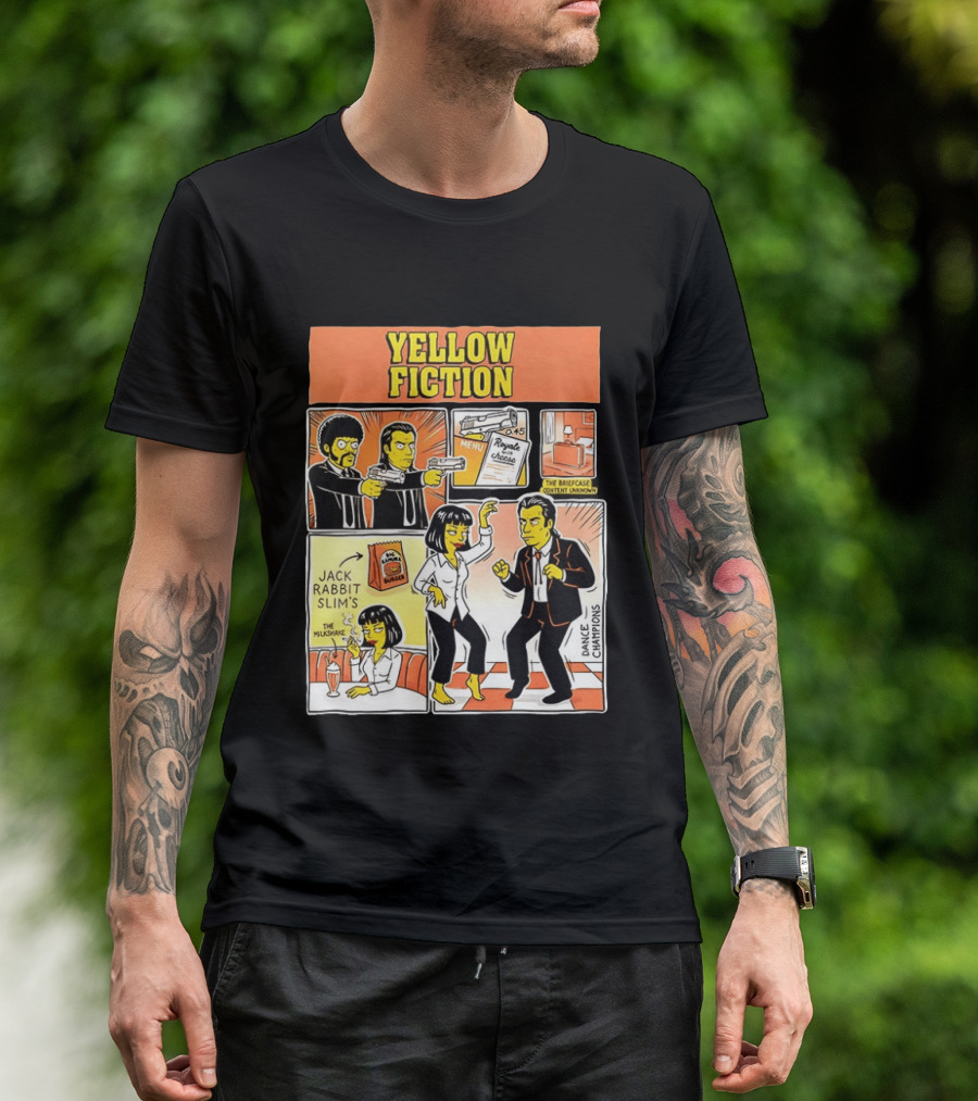 Yellow Fiction Royale Cheese Dance Champions Jack Rabbit Slim's T-Shirt