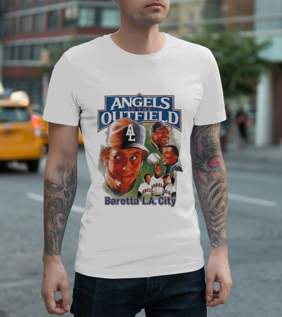 Angels In The Outfield Baretta LA City Players Baseball Movie T-Shirt