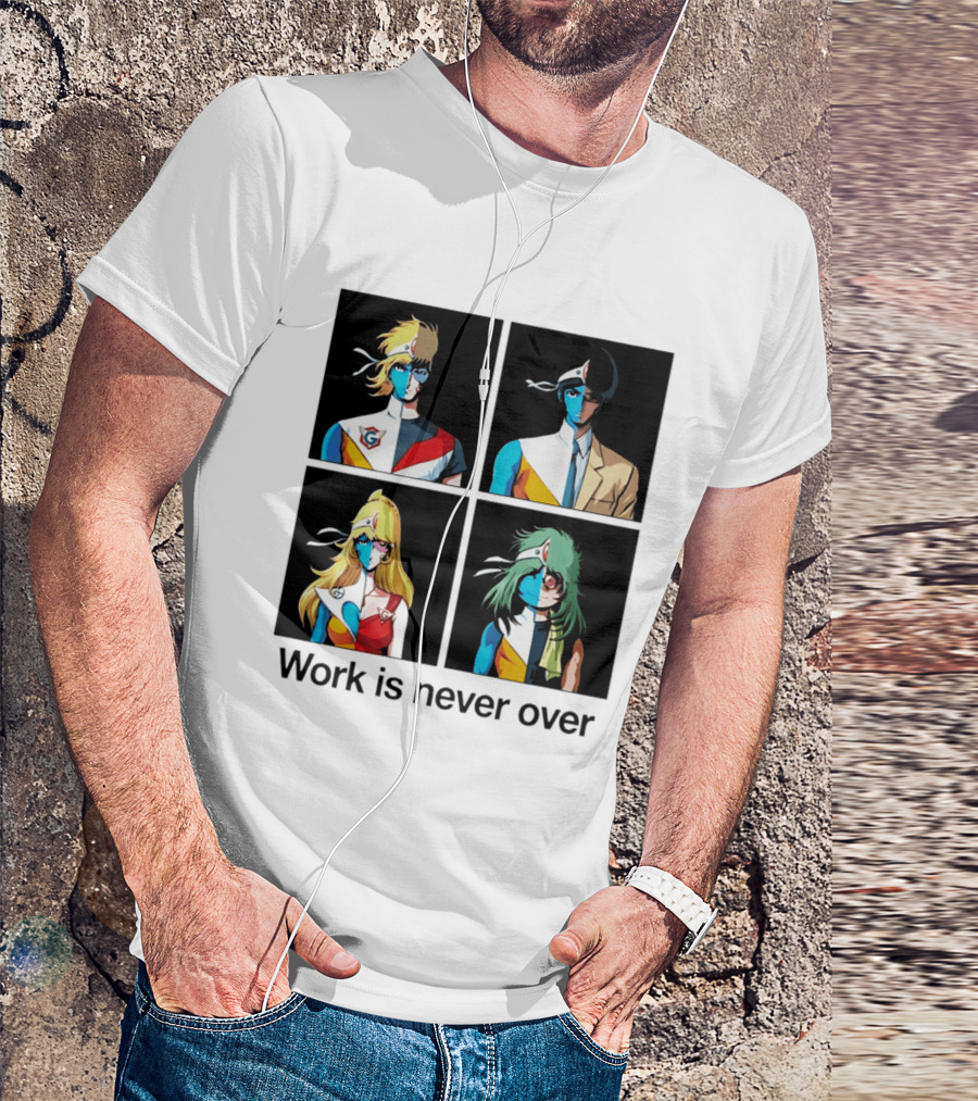 Crescendolls Work Is Never Over Daft Punk Interstella 5555 Characters T-Shirt
