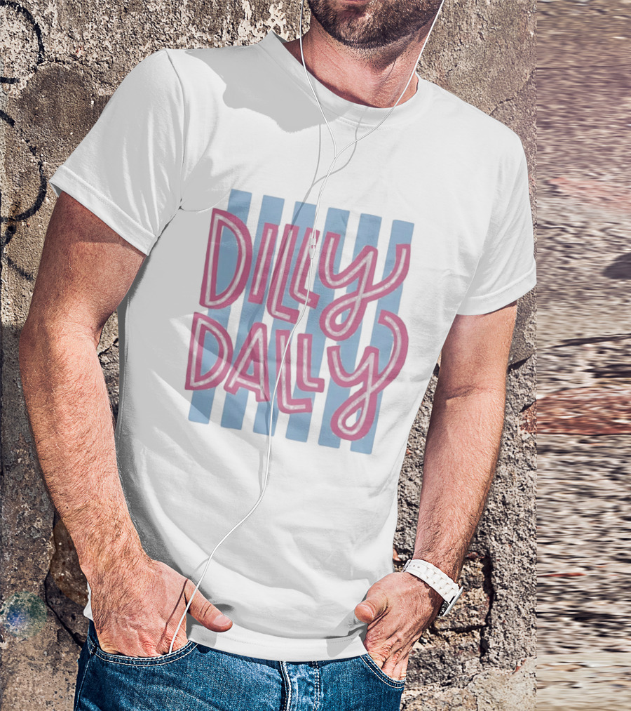 Dilly Dally Babier Pink And Blue Striped Playful T-Shirt