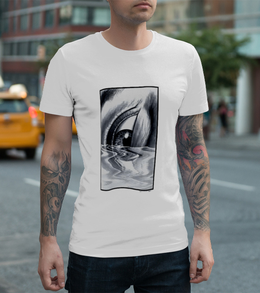 Drowning Eye 1997 Monochrome Reflection Water Ripple T-Shirt