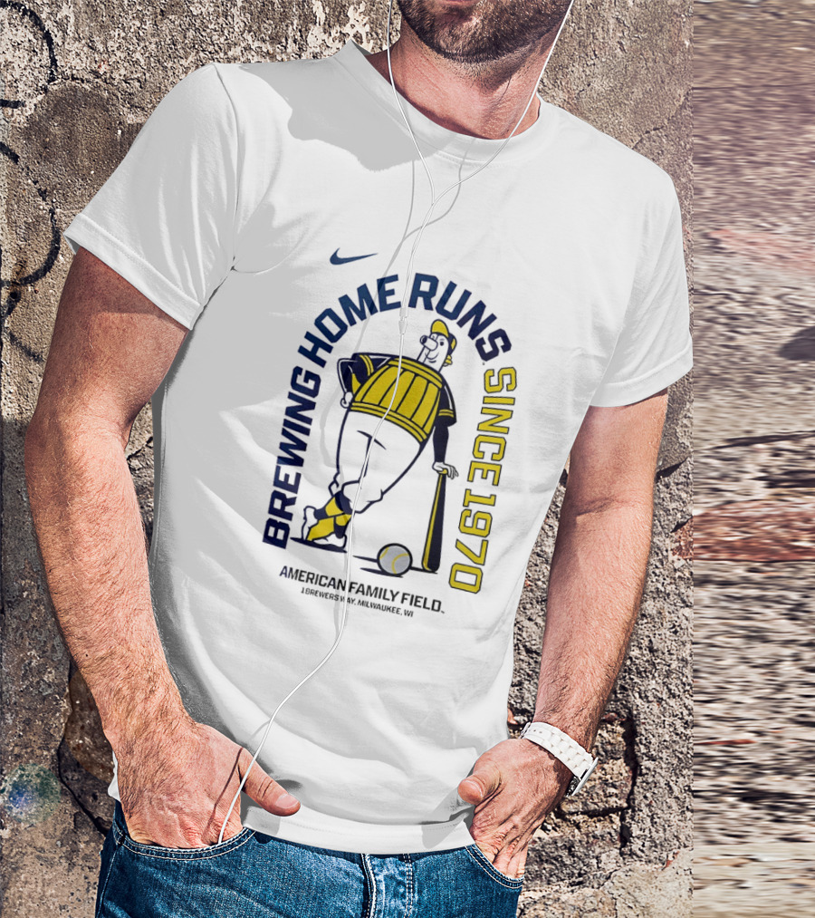 Nike Brewing Home Runs Since 1970 American Family Field Milwaukee Brewers T-Shirt