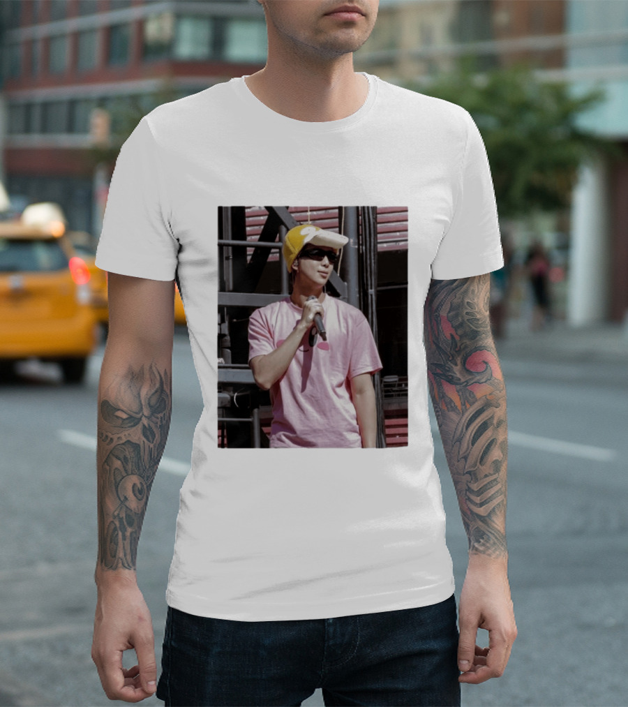 Namjoon Wearing Psyduck Hat Pink T T-Shirt