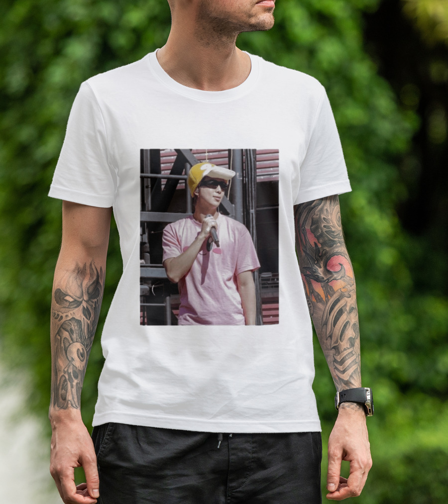 Namjoon Wearing Psyduck Hat Pink T T-Shirt
