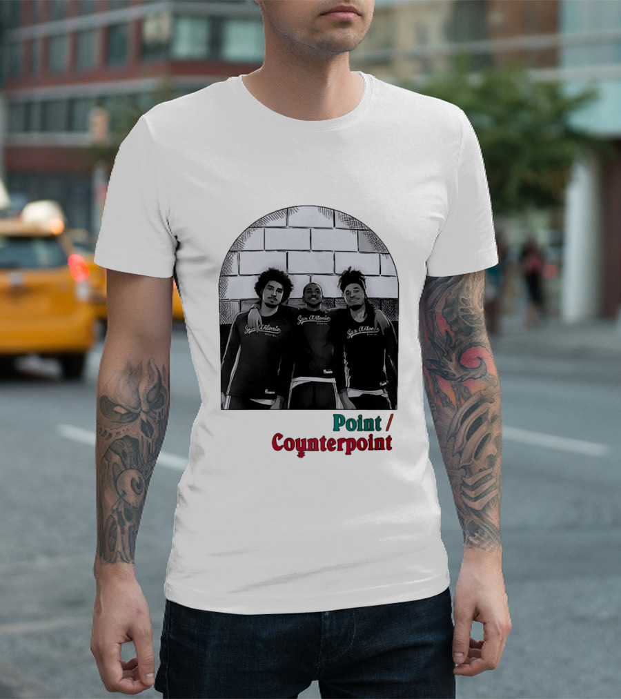 San Antonio Spurs Basketball Player Trio Point Counterpoint T-Shirt