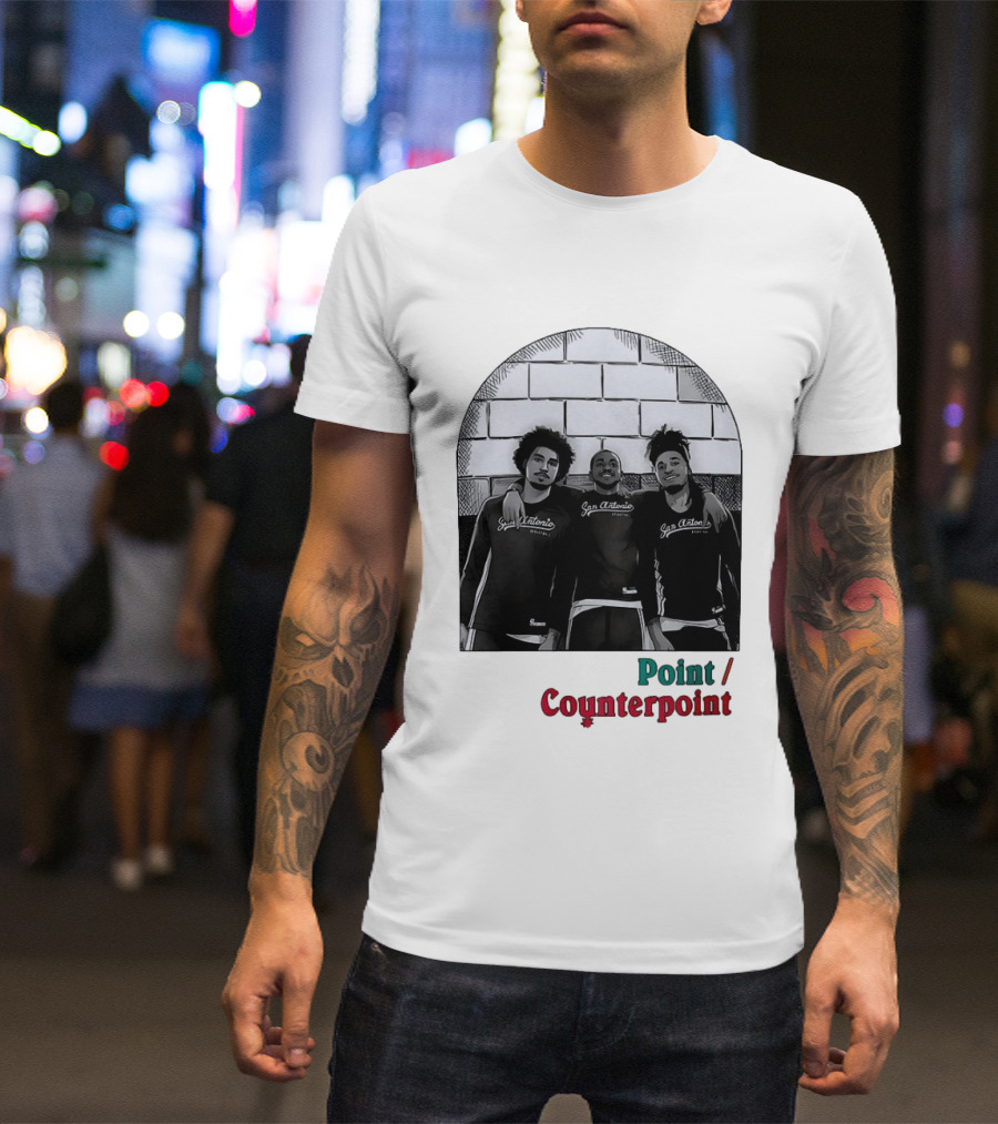 San Antonio Spurs Basketball Player Trio Point Counterpoint T-Shirt