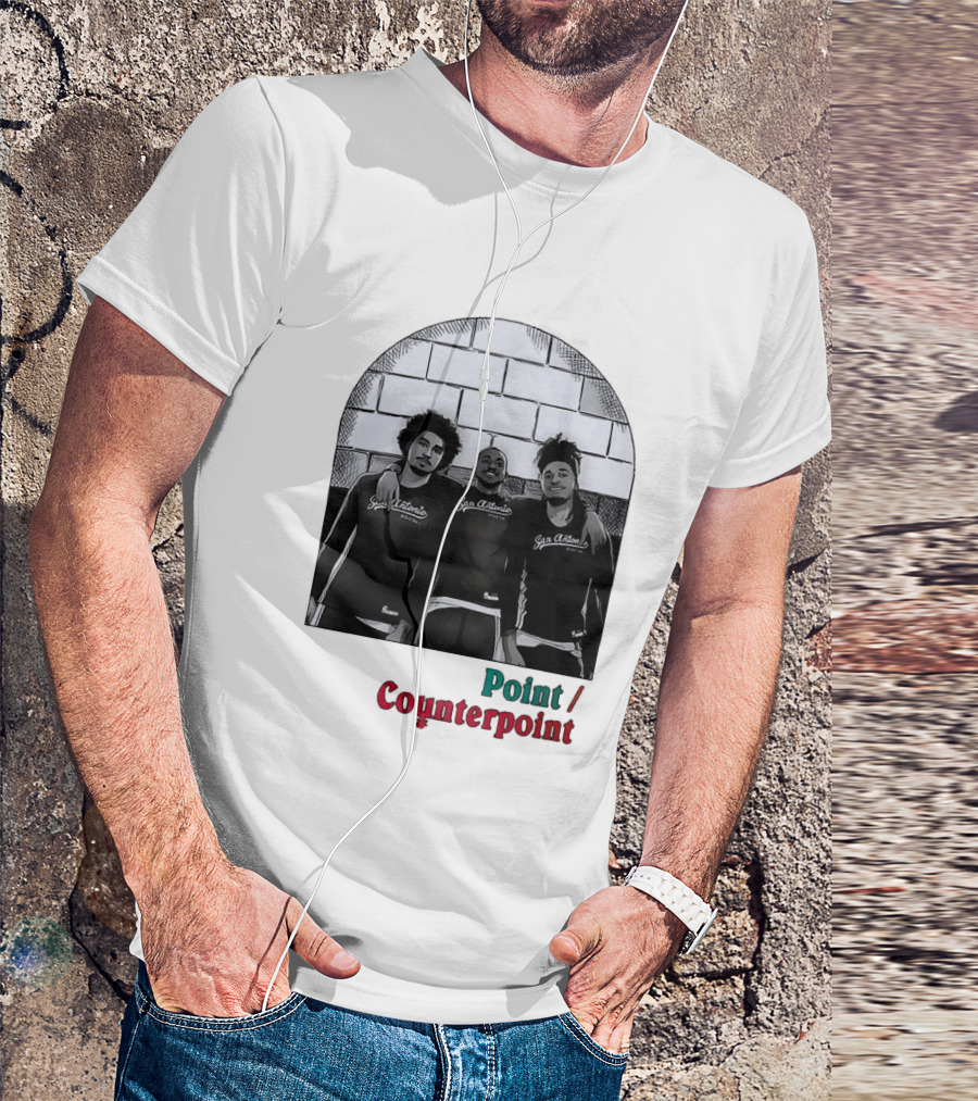 San Antonio Spurs Basketball Player Trio Point Counterpoint T-Shirt