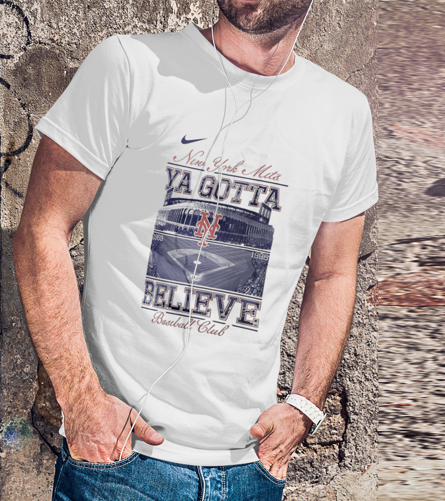 New York Mets Ya Gotta Believe Baseball Club 1969 1986 Nike T-Shirt
