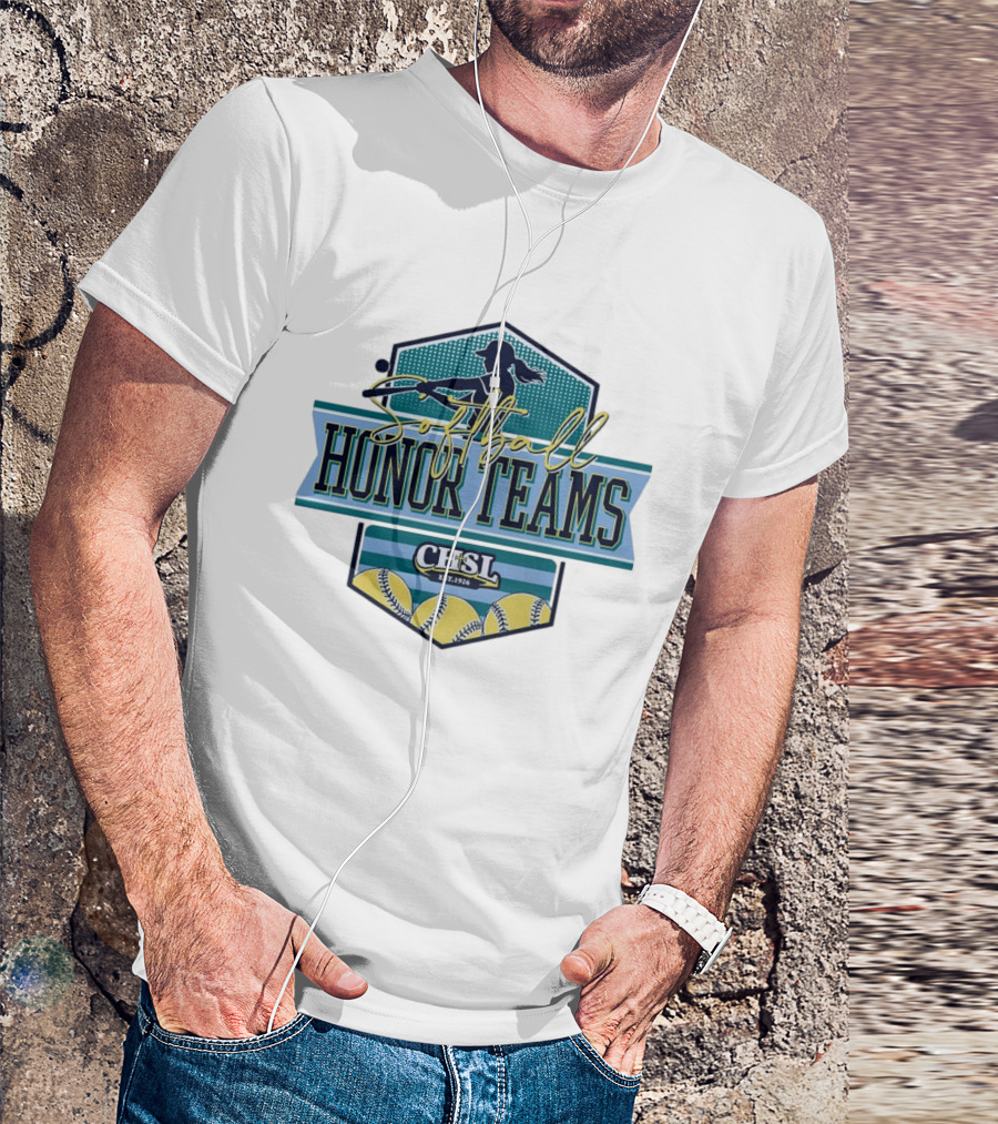 Softball Honor Teams CHSL Est. 1926 With Player Silhouette And Softballs T-Shirt