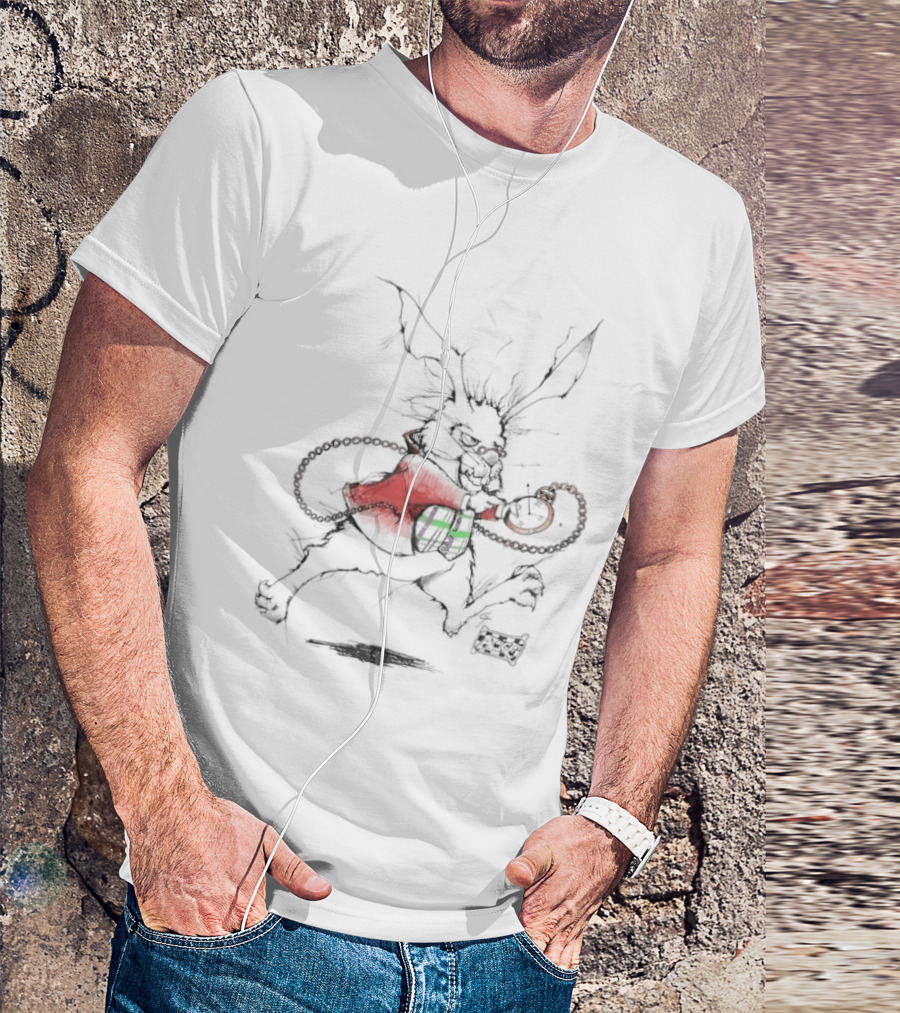 White Rabbit Andazia International Alice In Wonderland 90s Disney Cartoon Vintage Aesthetic T-Shirt