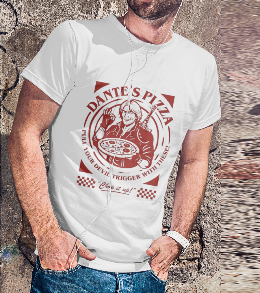 Dante's Pizza Devil May Cry Pizza Chop It Up Gaming Fans T-Shirt