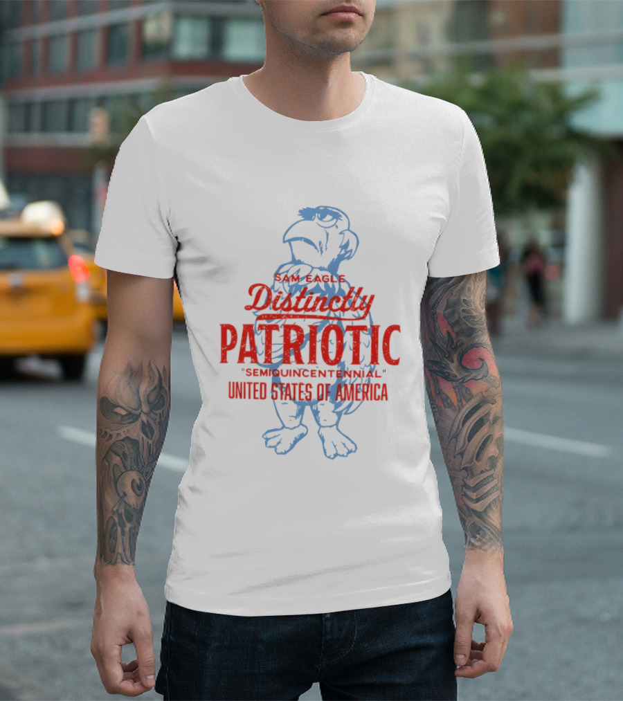 Sam Eagle Distinctly Patriotic Semiquincentennial United States Of America T-Shirt