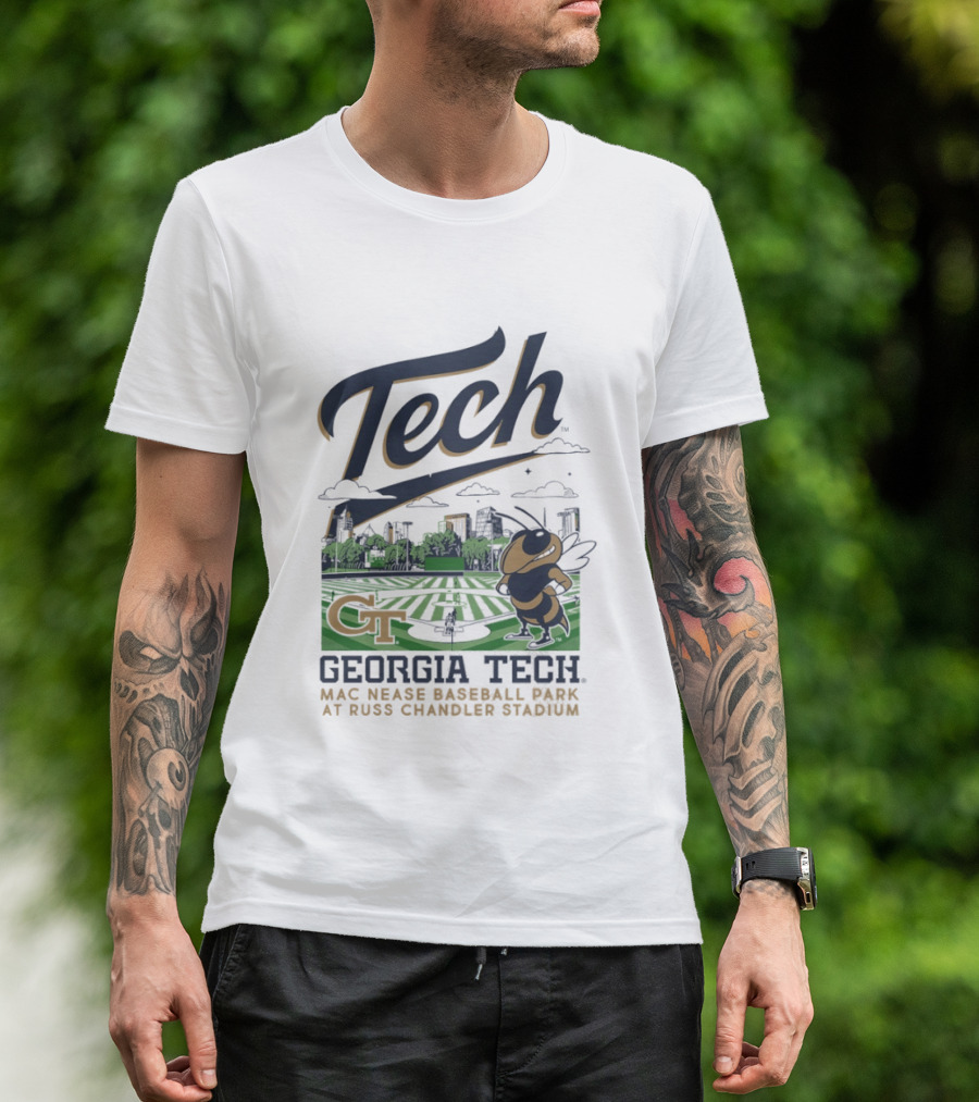 Georgia Tech Yellow Jackets Mac Nease Baseball Park Russ Chandler Stadium T-Shirt
