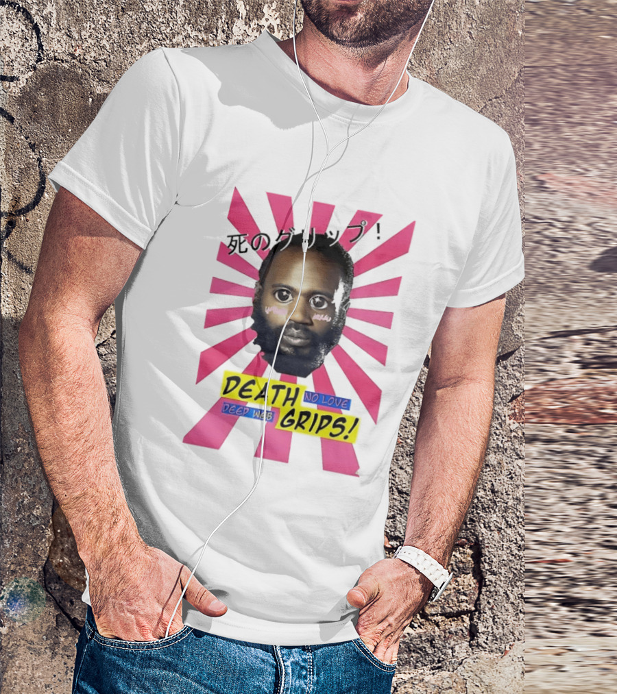 Stefan Burnett Death Grips No Love Deep Web Japanese Text Pink Sunburst T-Shirt
