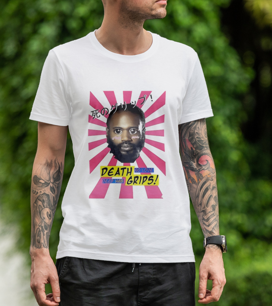 Stefan Burnett Death Grips No Love Deep Web Japanese Text Pink Sunburst T-Shirt