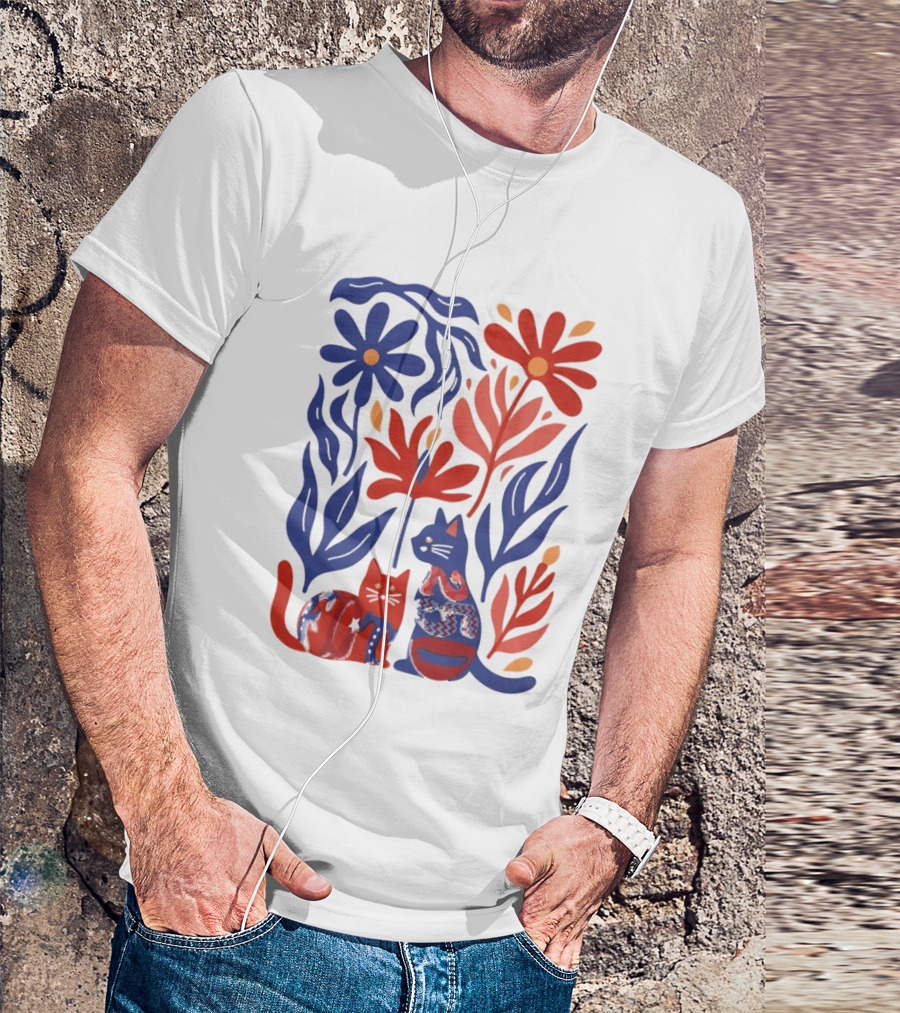Subtle F Trump Cat Lover USA 250th Still Resisting Floral Cats T-Shirt