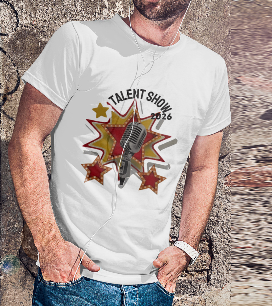 Talent Show 2026 Star Performer Mic And Stars T-Shirt