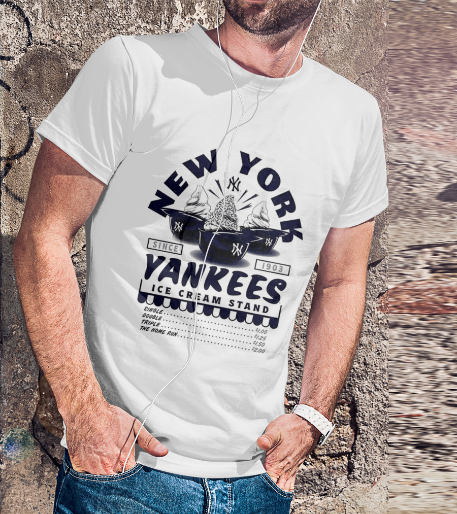 New York Yankees Ice Cream Stand Dessert Helmets Since 1903 T-Shirt