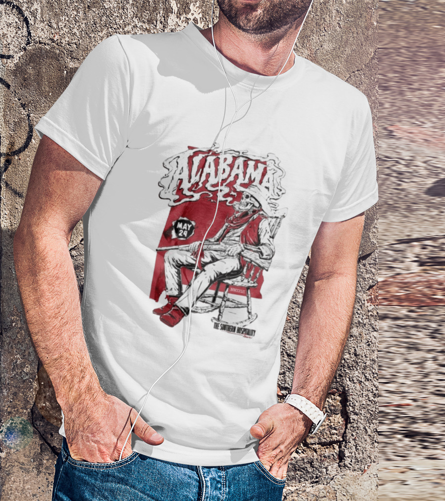 Alabama May 24 The Southern Hospitality Skeleton Cowboy T-Shirt