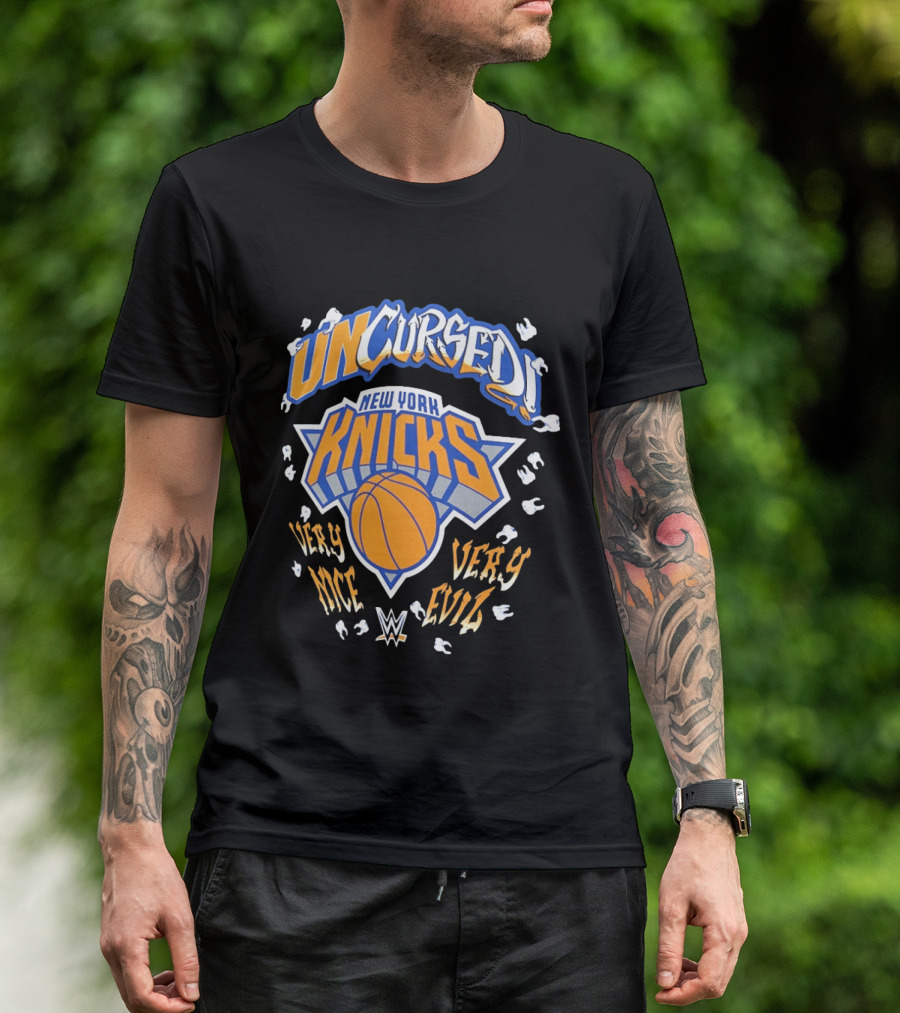 Uncursed New York Knicks Very Nice Very Evil Danhausen WWE T-Shirt