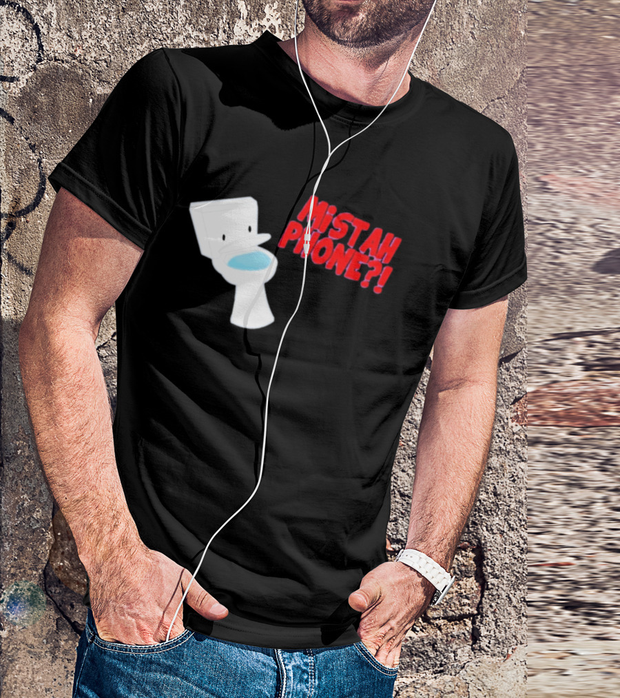 Mistah Phone Toilet Pun Illustration Humor T-Shirt