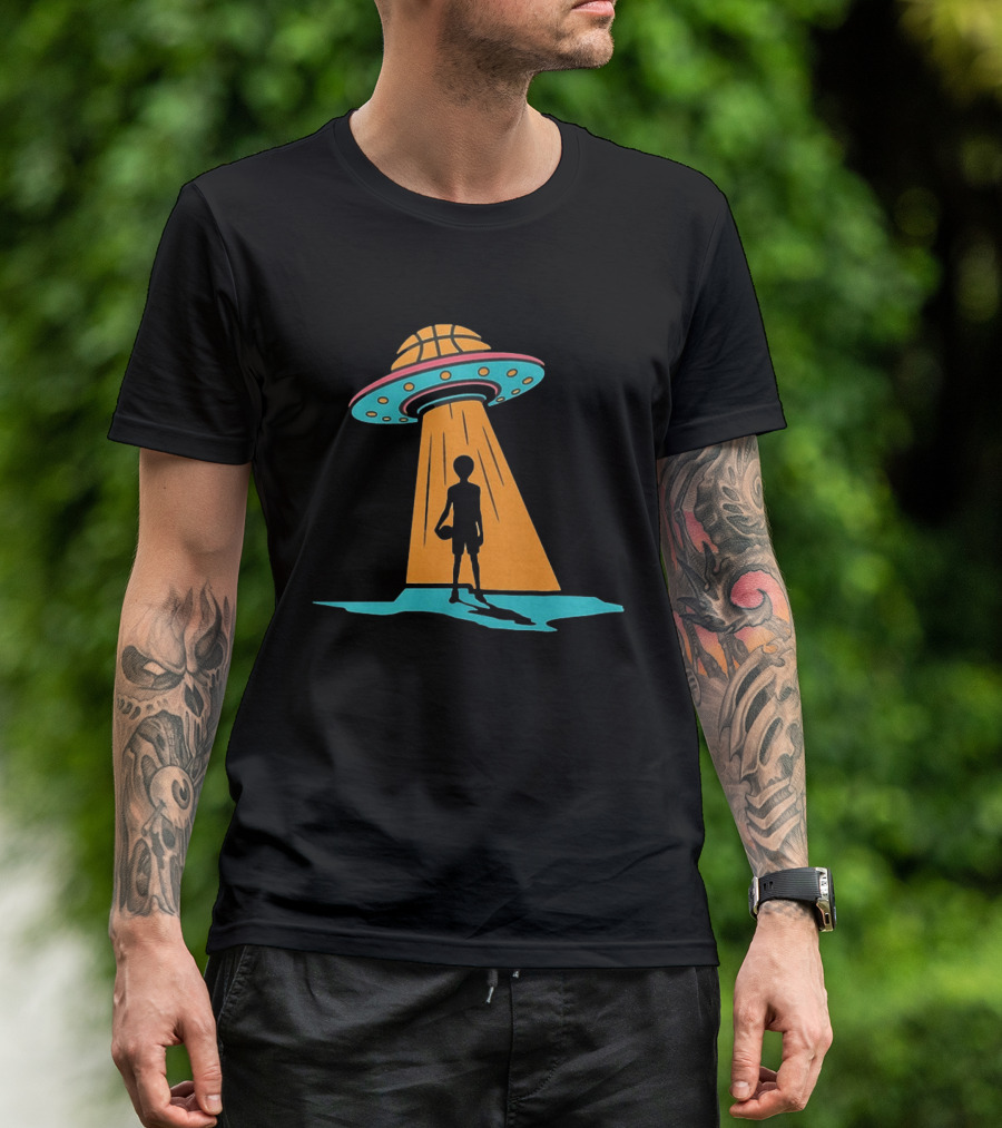 San Antonio Spurs Basketball UFO Alien Abduction Hoops T-Shirt