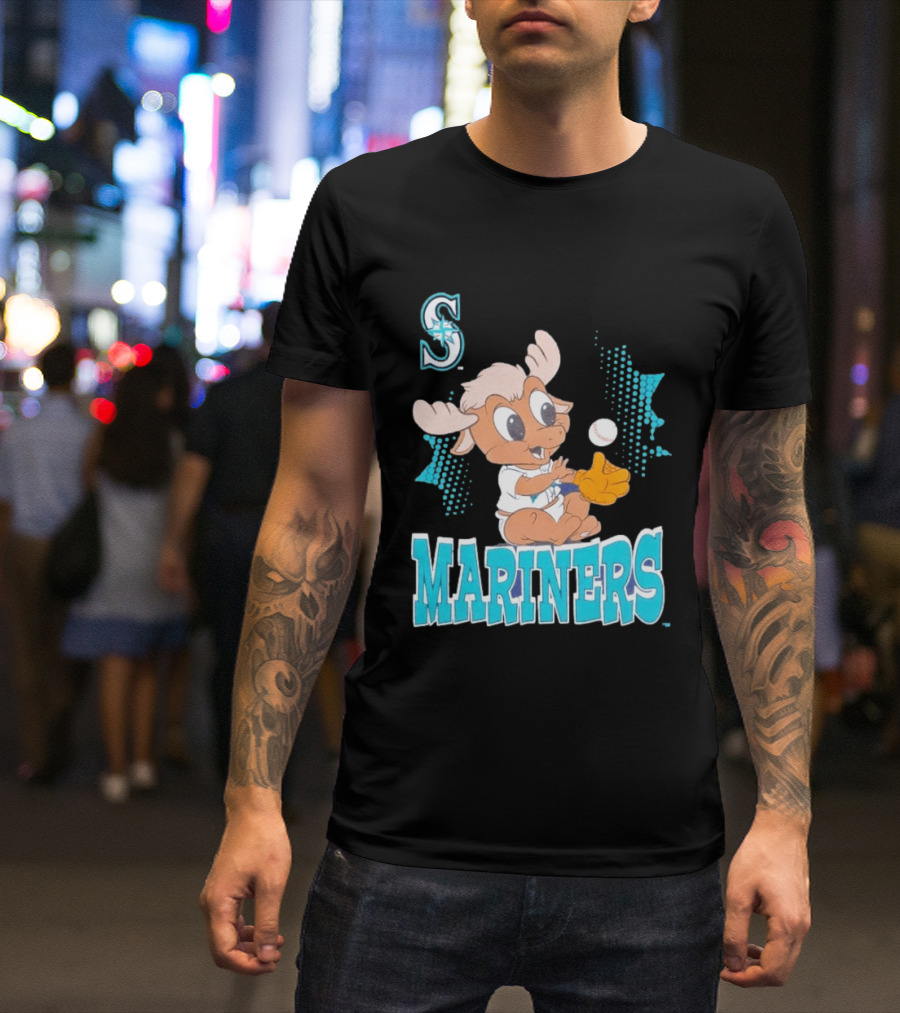 Seattle Mariners Baby Moose Rookie Baseball Glove Mariners T-Shirt