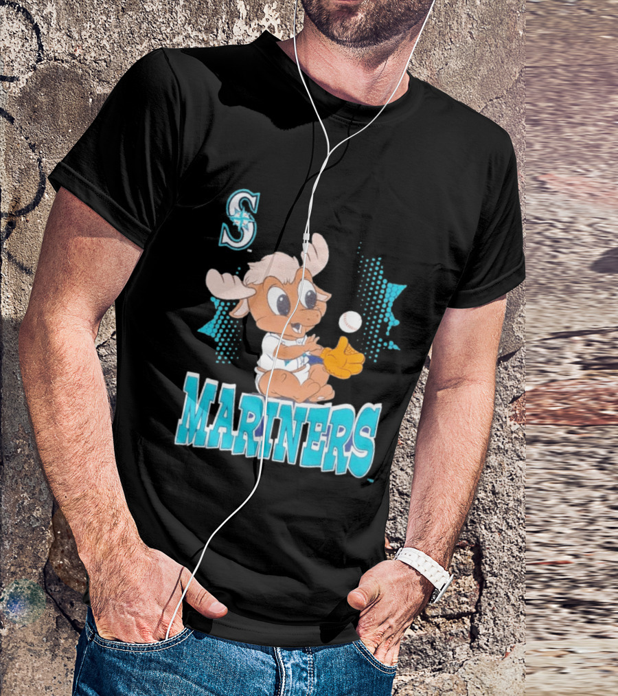 Seattle Mariners Baby Moose Rookie Baseball Glove Mariners T-Shirt