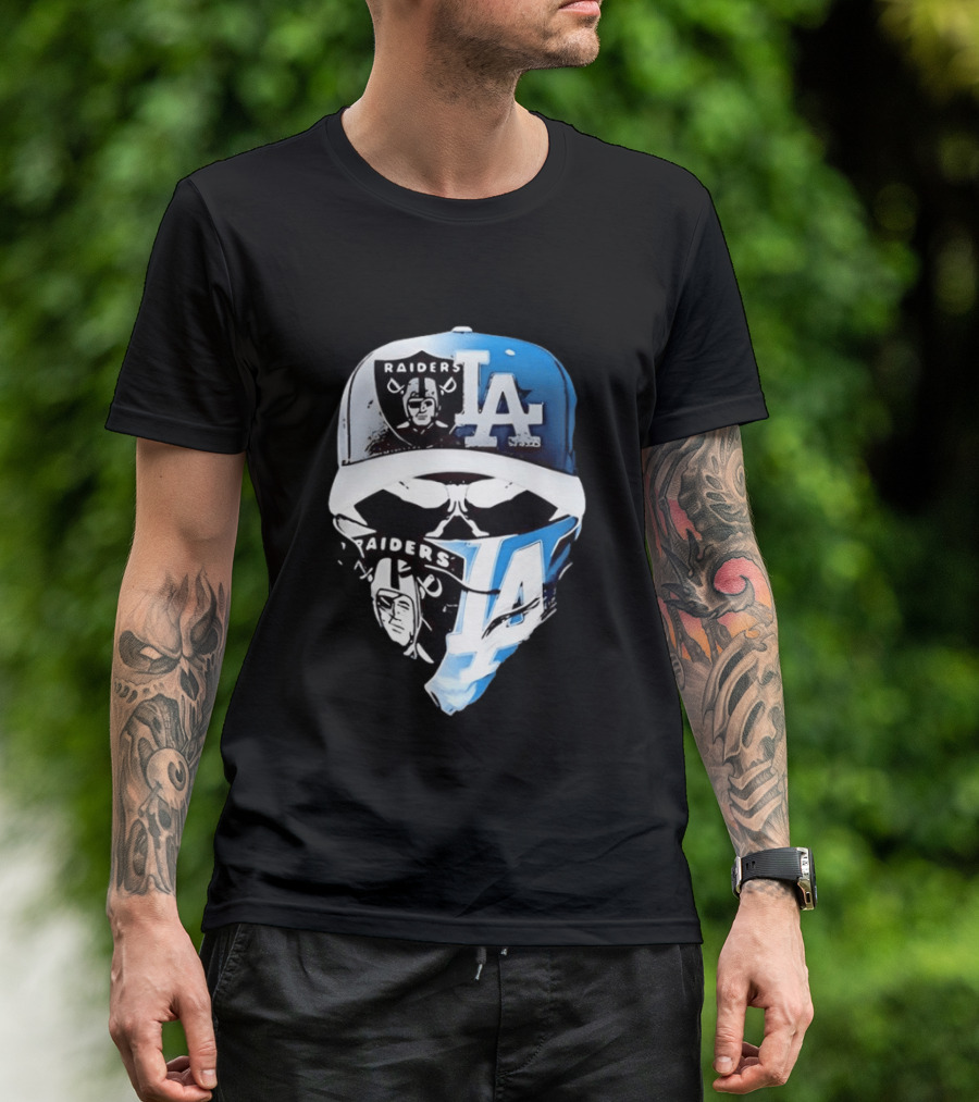 Las Vegas Raiders Los Angeles Dodgers Split Raiders LA T-Shirt