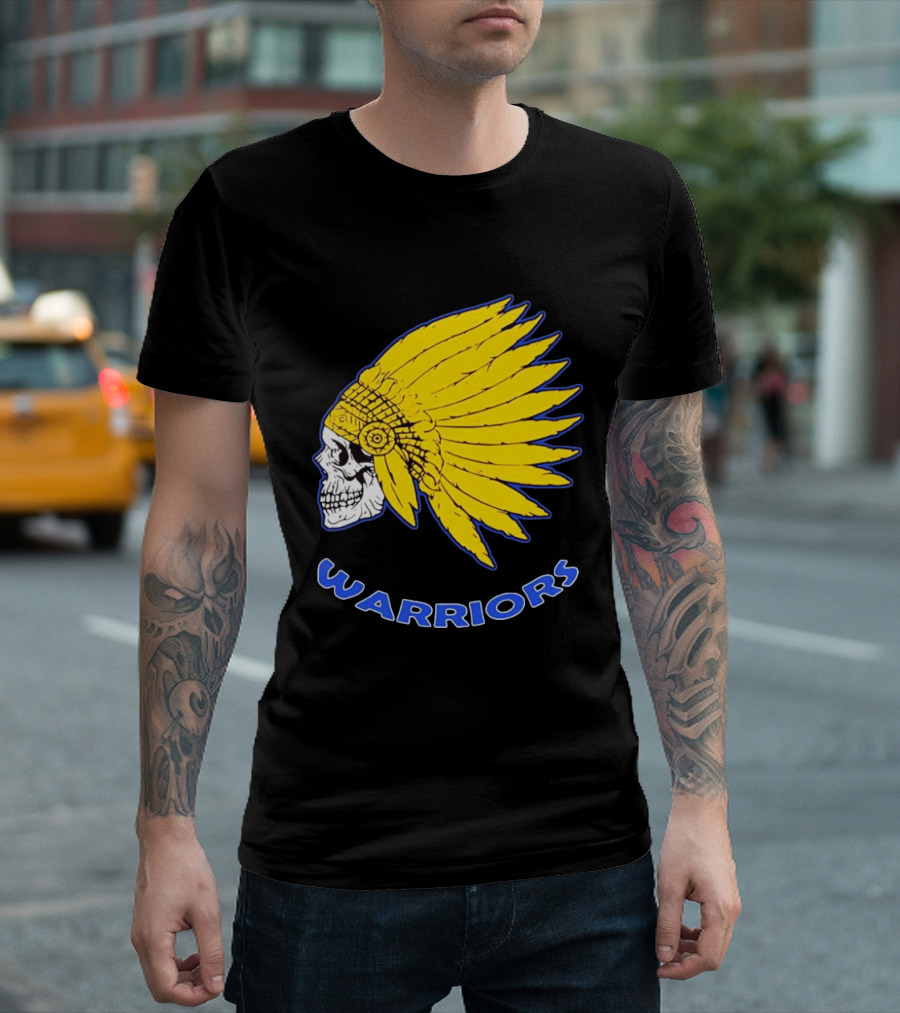 Warriors Fearless Spirit Skull Yellow Headdress T-Shirt