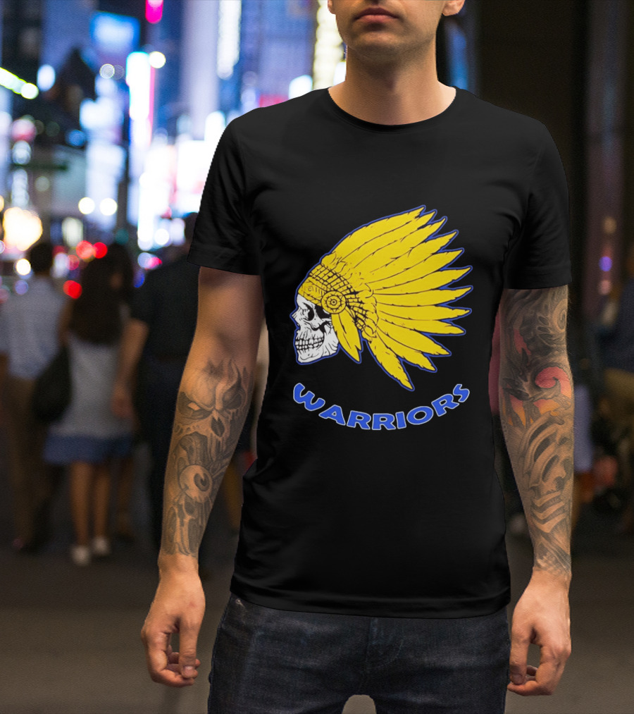 Warriors Fearless Spirit Skull Yellow Headdress T-Shirt