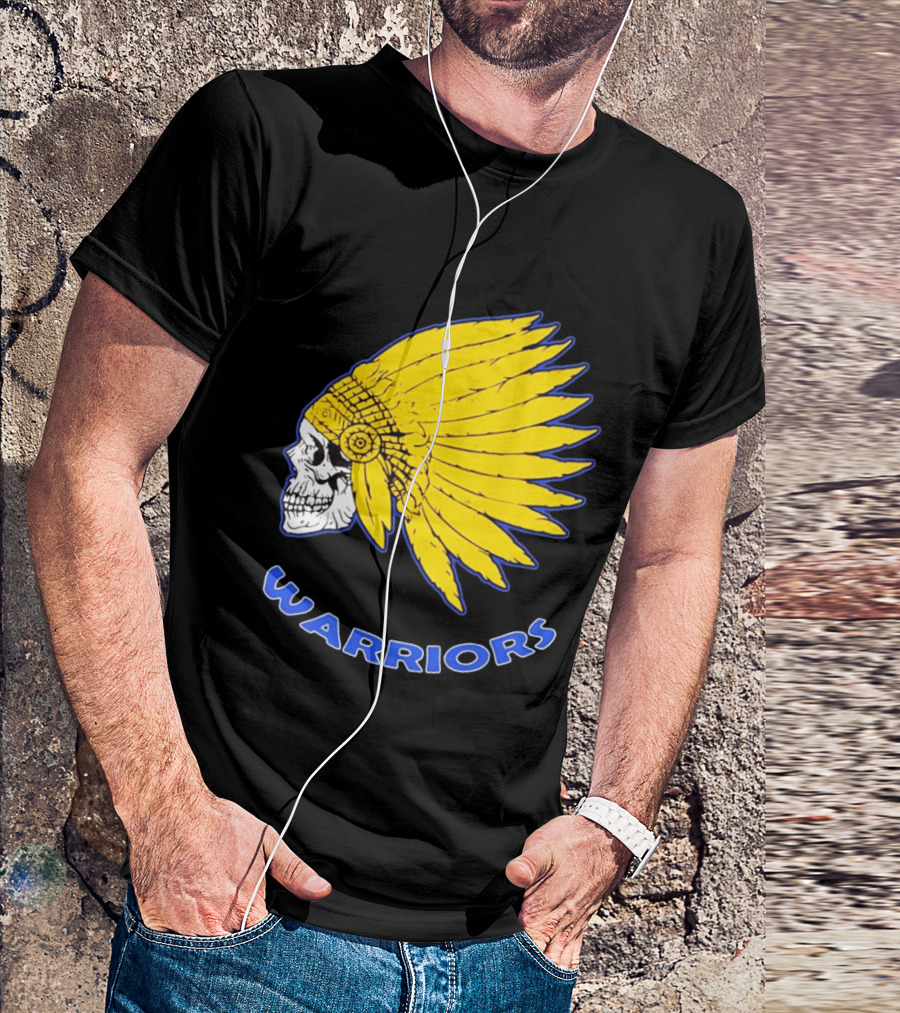 Warriors Fearless Spirit Skull Yellow Headdress T-Shirt
