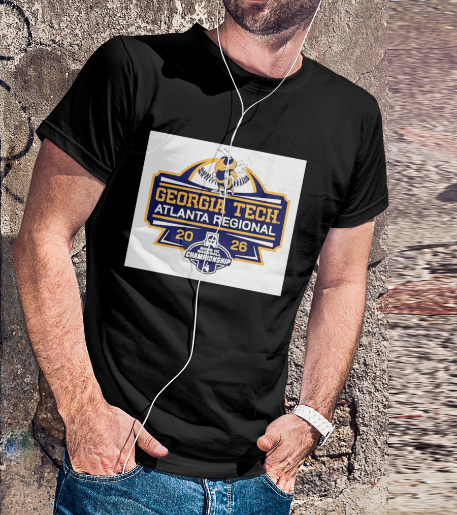 Georgia Tech Yellow Jackets Atlanta Regional 2026 NCAA DI Baseball Championship T-Shirt