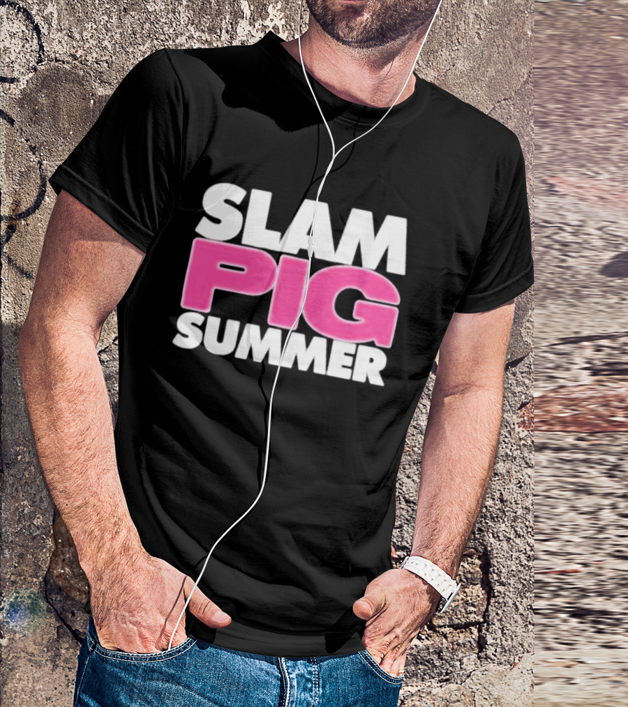 Slam Pig Summer Bold Pink Text Trend T-Shirt