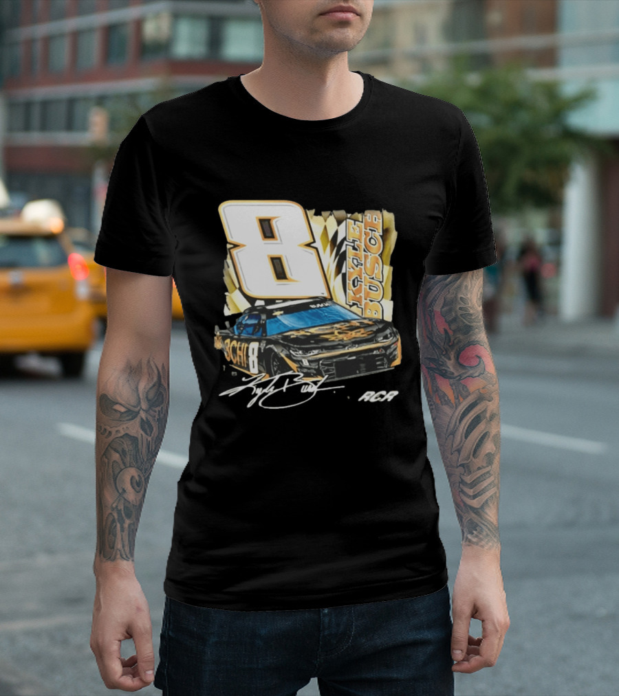 Kyle Busch 8 RCR NASCAR Race Car Signature T-Shirt
