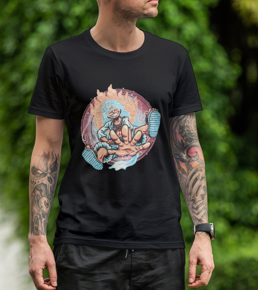 Luffy's Awakened Gear 5 Pirate King Manga Anime T-Shirt