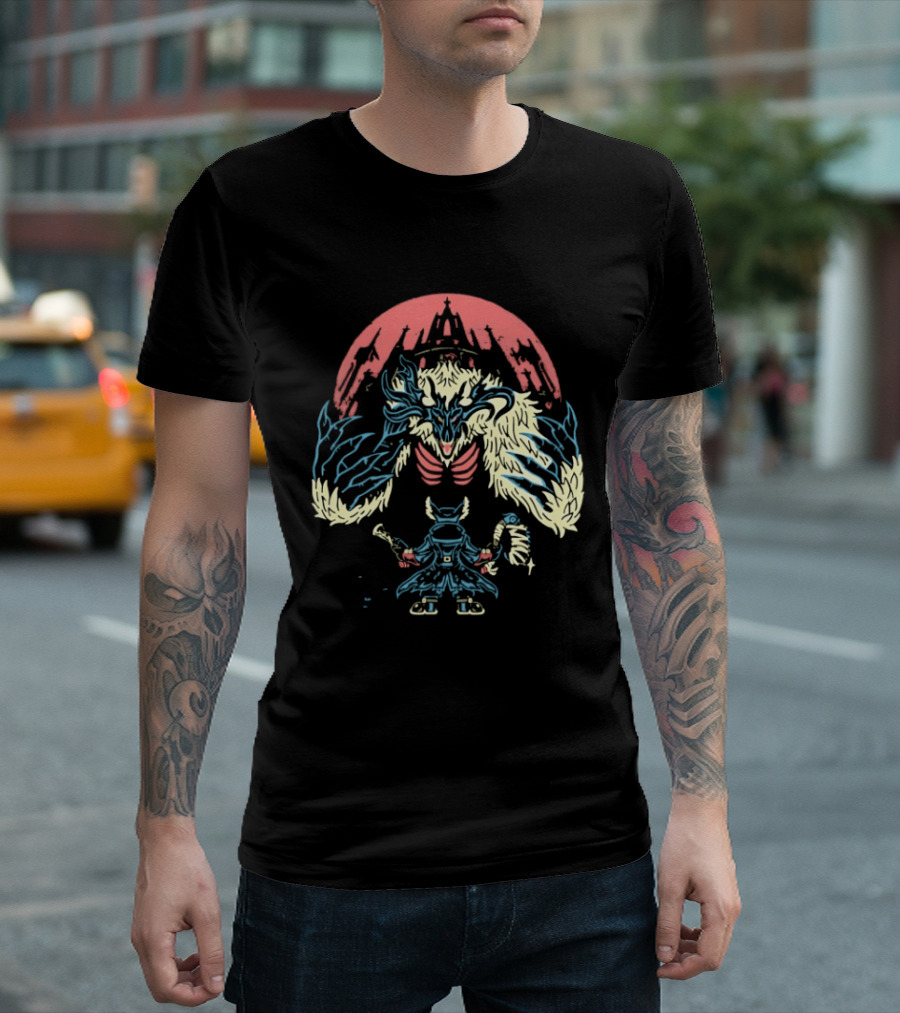 Bloodborne Hunter Confronts Cleric Beast Let The Hunt Begin T-Shirt
