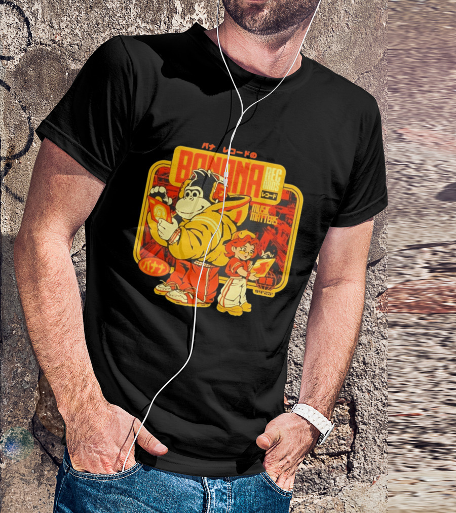 Banana Records Music Matters Retro Style Japanese T-Shirt
