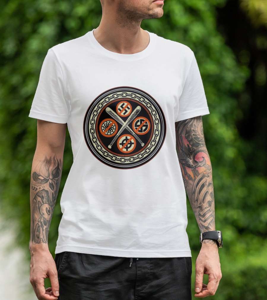 Antifascist Action Symbol No Nazis Iconography T-Shirt
