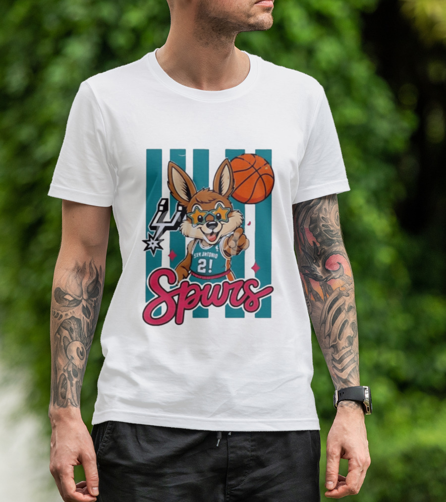 San Antonio Spurs Mascot Basketball Star Glasses Youth 21 T-Shirt
