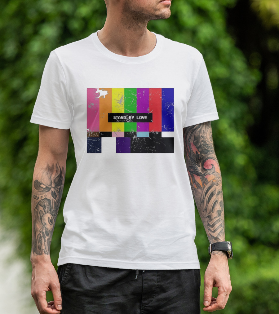 Stand By Love Retro TV Rainbow Pride Multicolor Lines T-Shirt
