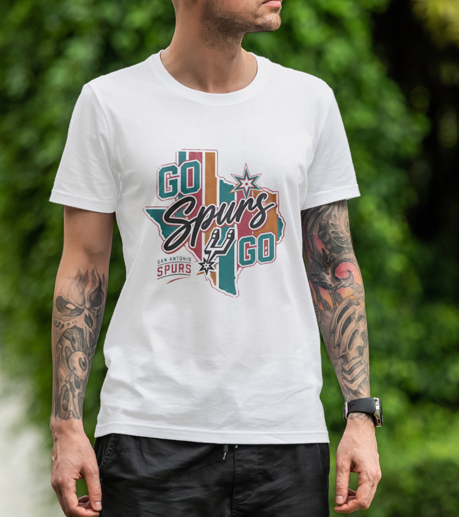 Go Spurs Go San Antonio Spurs Game Day Texas Map T-Shirt